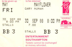 Gary Numan Southampton Mayflower Ticket 1988